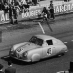356 SL 1100 in Le Mans 23/24.6.1951. Auguste Veuillet and Edmond Mouche achieved victory in the class to 1100 cc with this car at the first outing of a Porsche in Le Mans